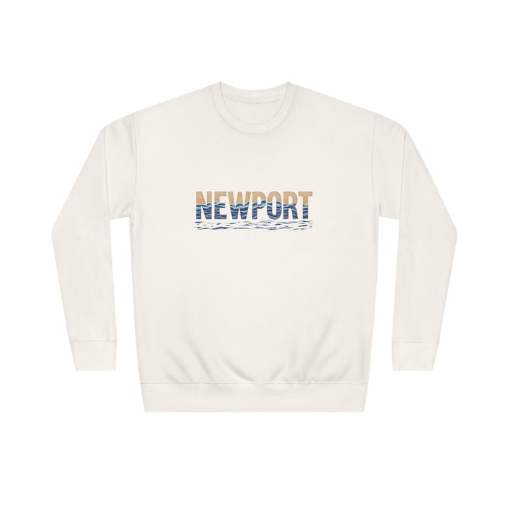 Bone Newport Coastal crewneck sweatshirt with multicolor NEWPORT graphic, front view