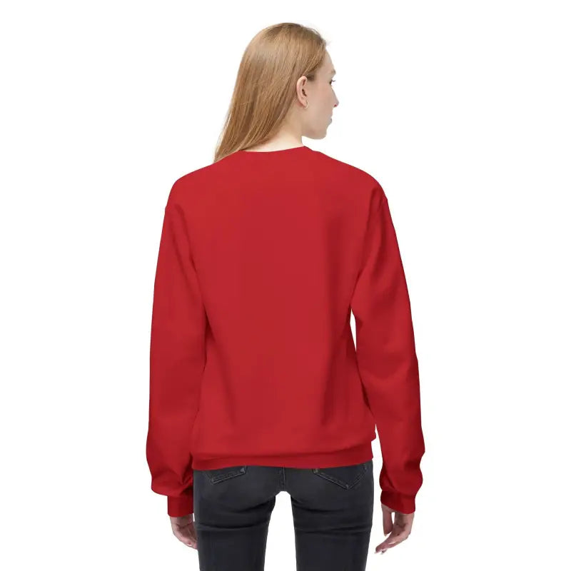 Red Block Island Nautical Compass Sweatshirt with crewneck design for casual wear