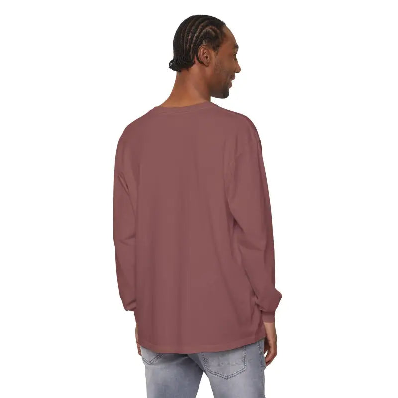Maroon long-sleeved shirt featuring Christmas Dinosaur and lights design