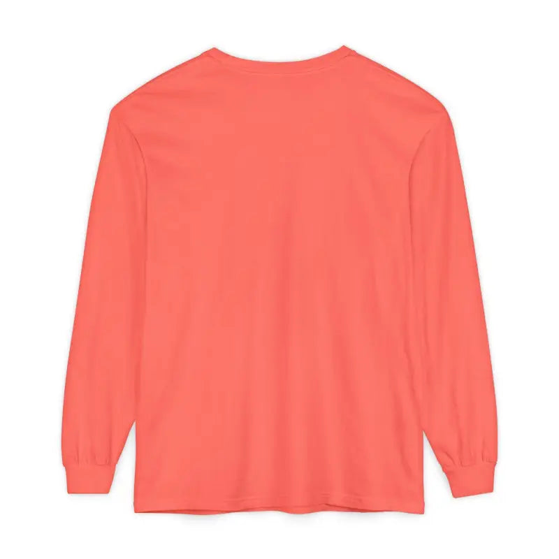 Coral long-sleeved Christmas Dinosaur and Lights shirt for festive celebrations