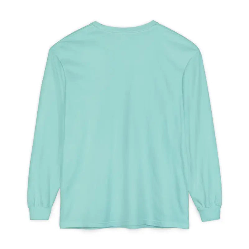 Mint green long-sleeved Christmas Dinosaur and Lights shirt for festive wear