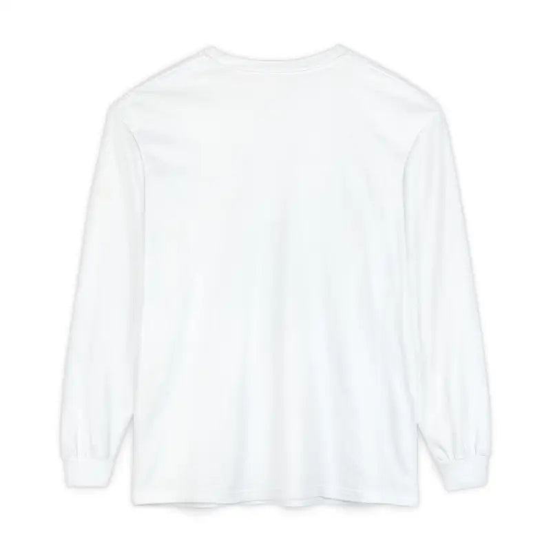 White long-sleeved shirt featuring Christmas Dinosaur and Lights design for festive style
