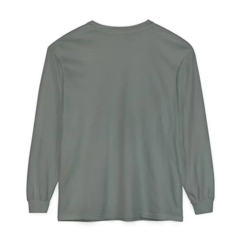 Gray long-sleeved shirt featuring a Christmas dinosaur and lights design