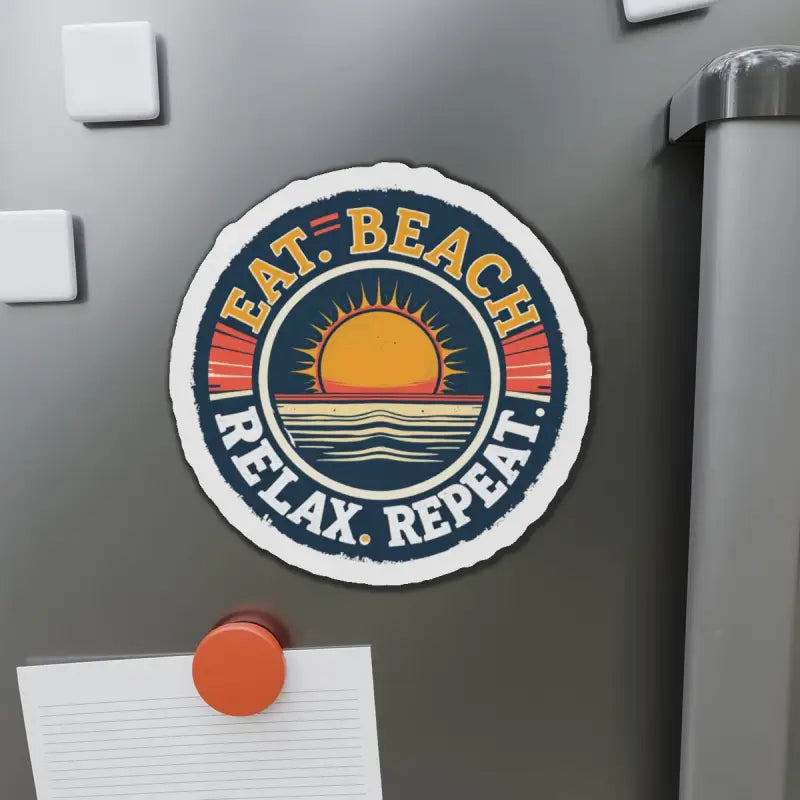 Round beach-themed magnet for the Circular Beach Sticker product display