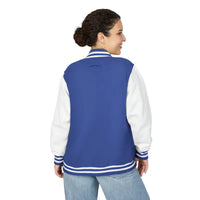 Royal blue and white varsity jacket from the Classic Varsity Jacket Collection