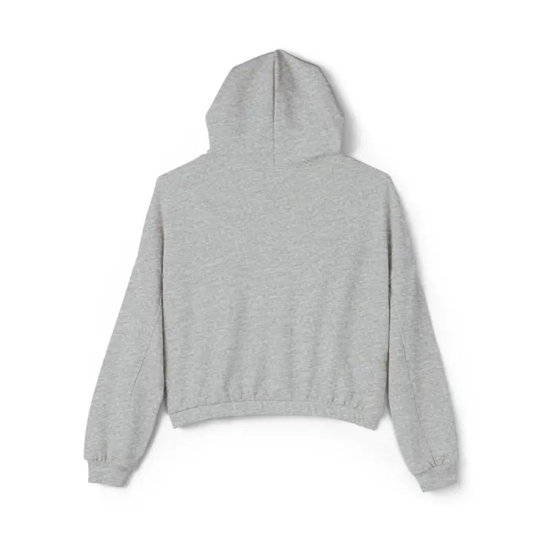 Gray hooded sweatshirt featuring a cinched bottom perfect for casual wear
