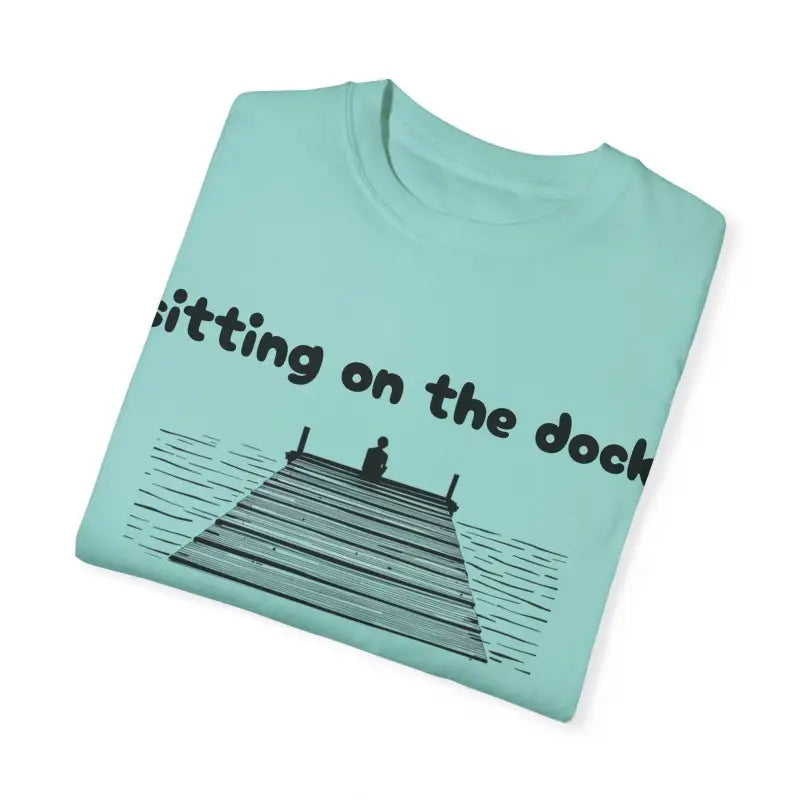 Folded Dock Of The Bay Graphic T Shirt featuring a stylish dock graphic design