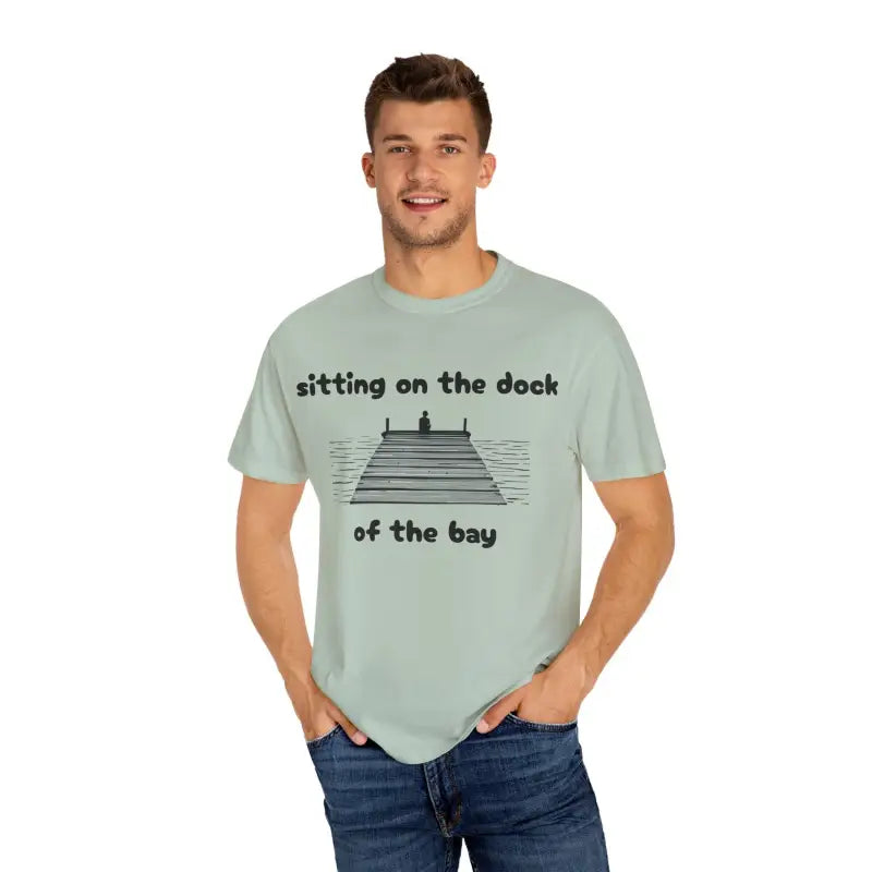 Man’s Dock Of The Bay Graphic T Shirt featuring a stylish dock graphic design