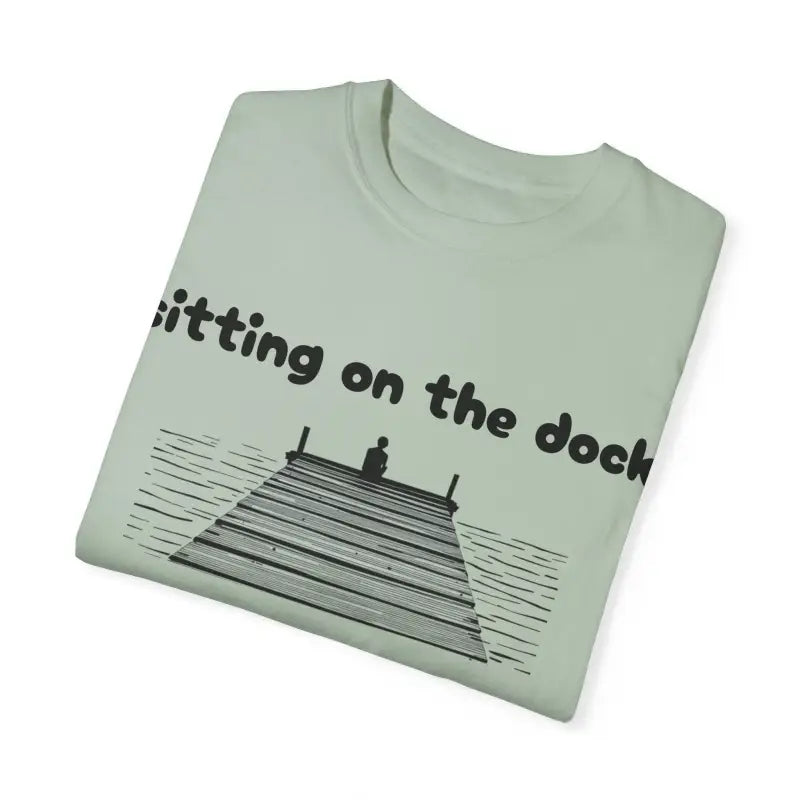 Folded Dock Of The Bay Graphic T Shirt featuring a stylish dock graphic design