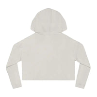 Light grey long-sleeved cropped hoodie with relaxed fit from Flower Child Pastel Floral Print collection