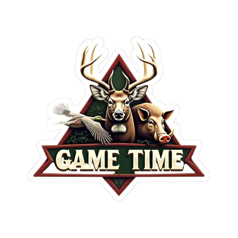 Hunting Emblem Sticker featuring Deer, Boar, and Duck in a stylish design