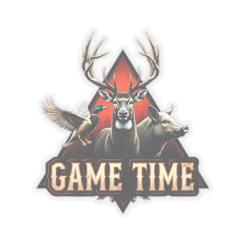 Hunting Themed Kiss Cut Sticker featuring Deer, Duck, and Boar for outdoor enthusiasts