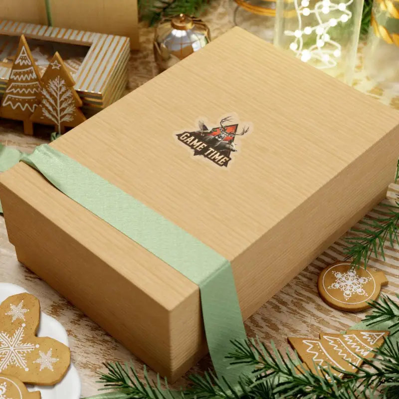 Gift box with ribbon for Hunting Themed Kiss Cut Sticker featuring Deer, Duck, and Boar