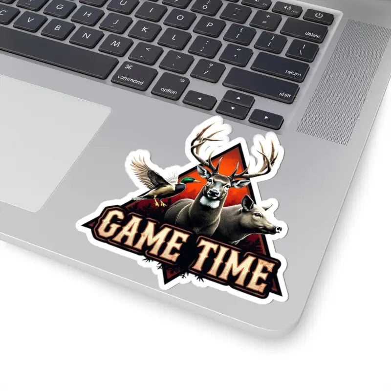 Hunting-themed sticker featuring a deer, duck, and boar design for outdoor enthusiasts