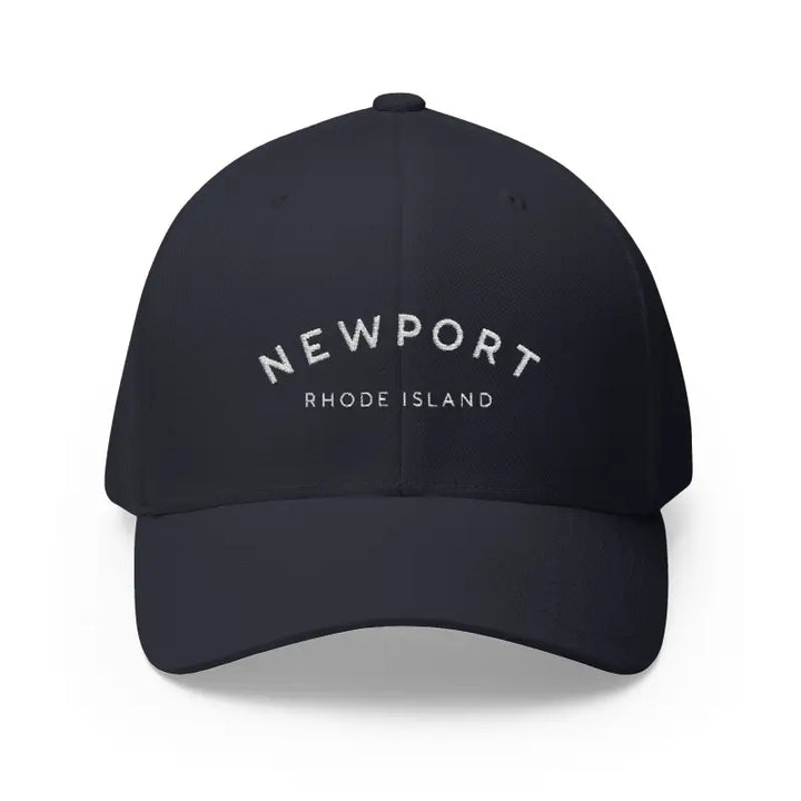 Newport Rhode Island Embroidered Baseball Caps in Khaki Gray and Dark Blue - Ocean State Styles