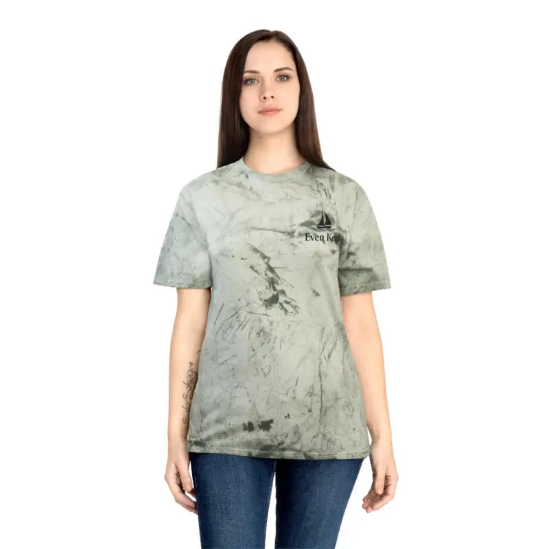 Tie-dye t-shirt with boat graphic from Life’s a Beach collection for unisex style