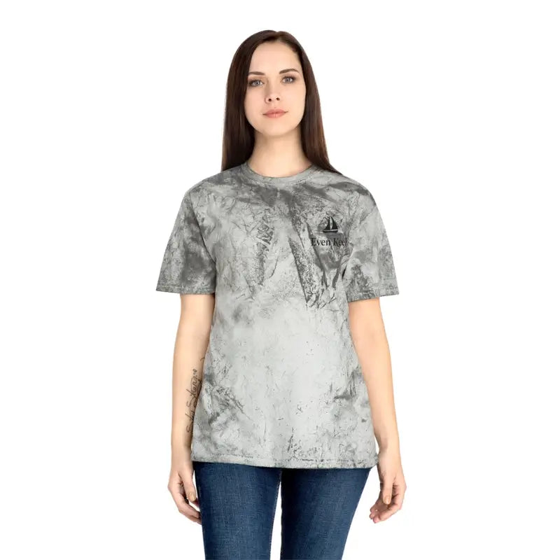 Gray tie-dye t-shirt from Life’s a Beach Unisex Color Blasted Tie Dye T Shirt collection