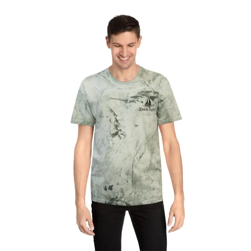 Man in a colorful tie-dye shirt from Life’s a Beach collection