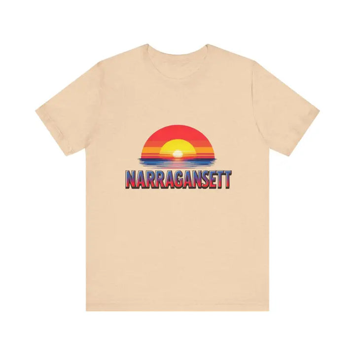 Narragansett Sunset Unisex Jersey Tee for Beach Lovers - Ocean State Styles