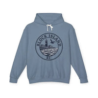 Pastel Block Island RI Graphic Hooded Sweatshirt - Ocean State Styles