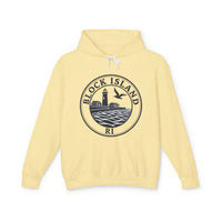Pastel Block Island RI Graphic Hooded Sweatshirt - Ocean State Styles