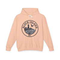 Pastel Block Island RI Graphic Hooded Sweatshirt - Ocean State Styles