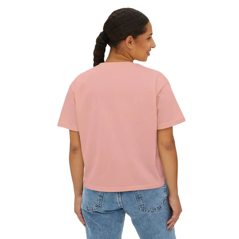 Woman in pink t-shirt and blue jeans from Pinup Girl Collection Women’s T-Shirts
