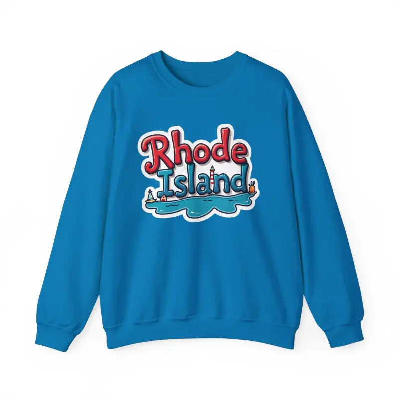 Blue Rhode Island Graphic Crewneck Sweatshirt for casual and stylish wear