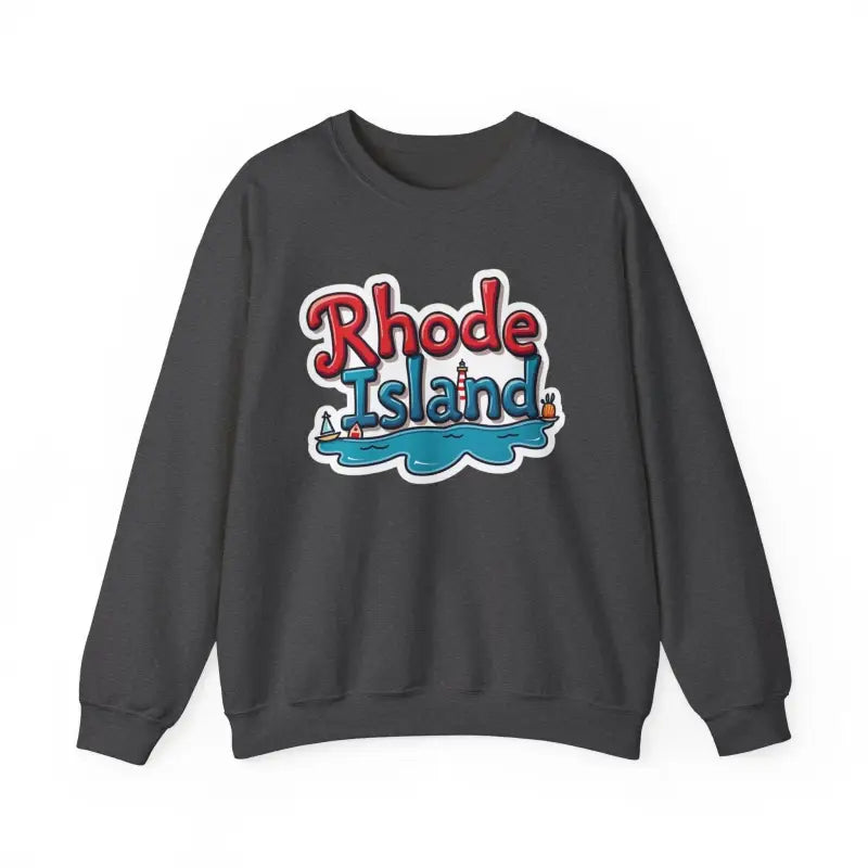 Gray Rhode Island Graphic Crewneck Sweatshirt for casual and stylish apparel