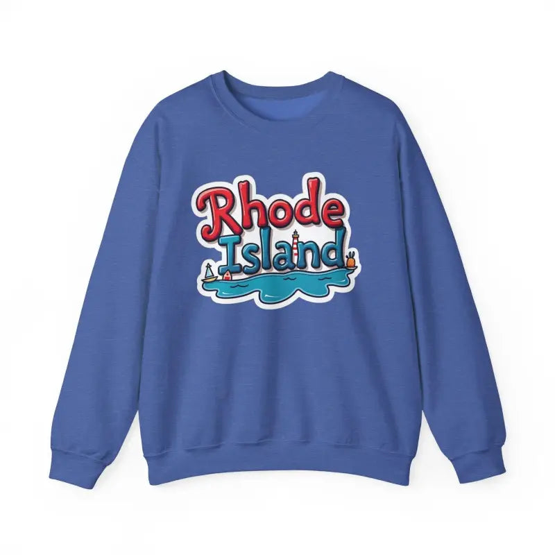 Blue Rhode Island Graphic Crewneck Sweatshirt for casual and stylish outfits