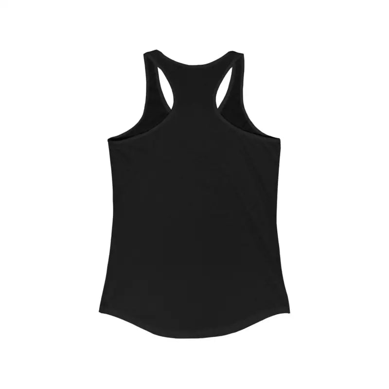 Black Rhode Island Graphic Racerback Tank Top displayed on a neutral background