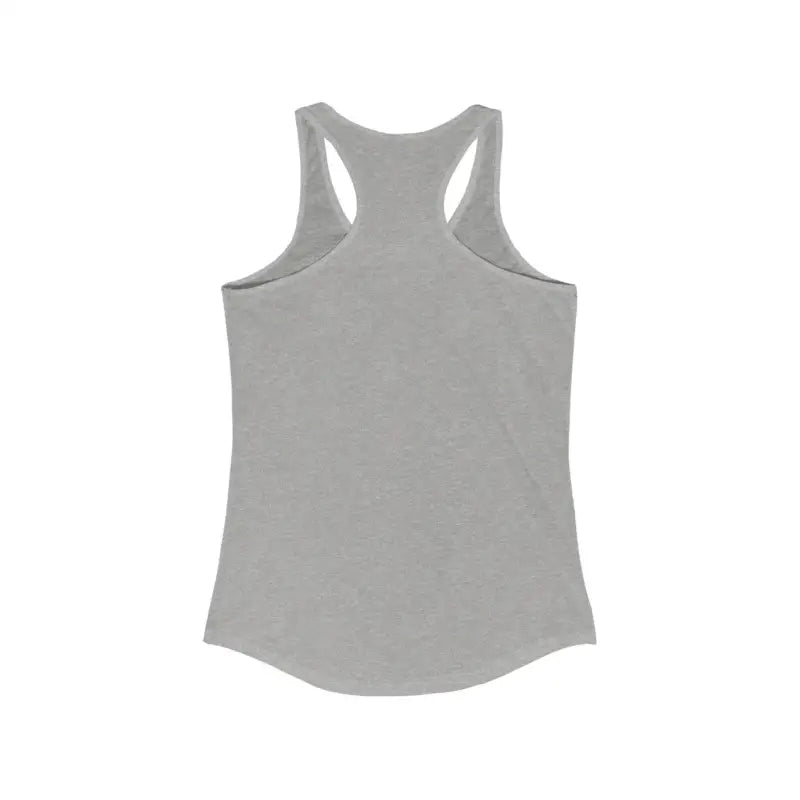 Gray Rhode Island Graphic Racerback Tank Top for casual summer wear