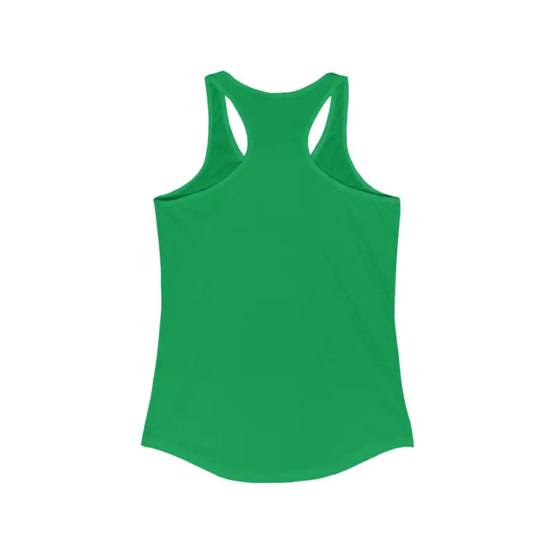 Green Rhode Island Graphic Racerback Tank Top displayed on a neutral background