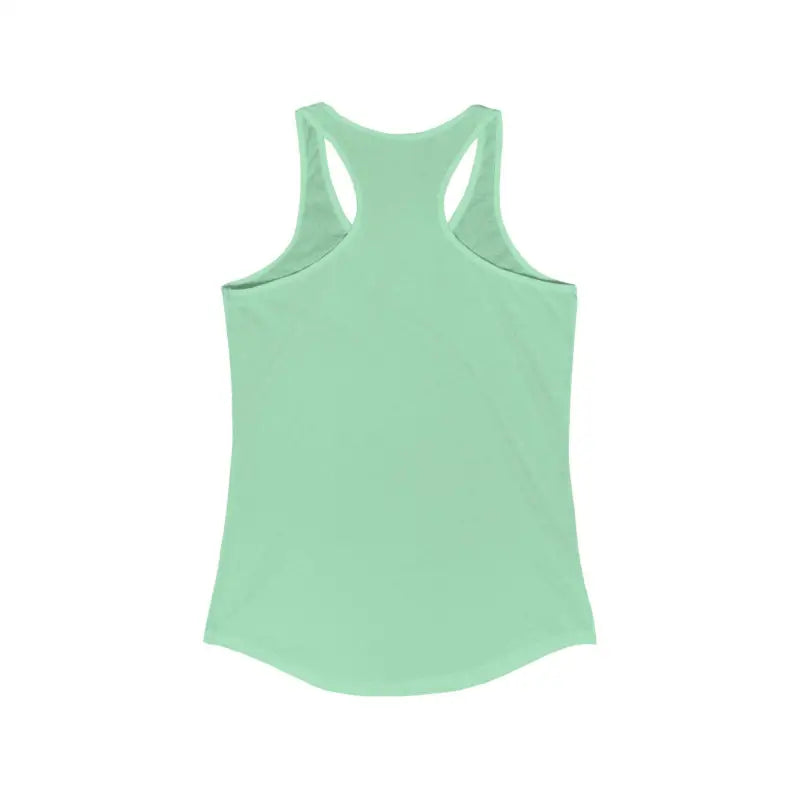 Mint green Rhode Island Graphic Racerback Tank Top displayed on a white background