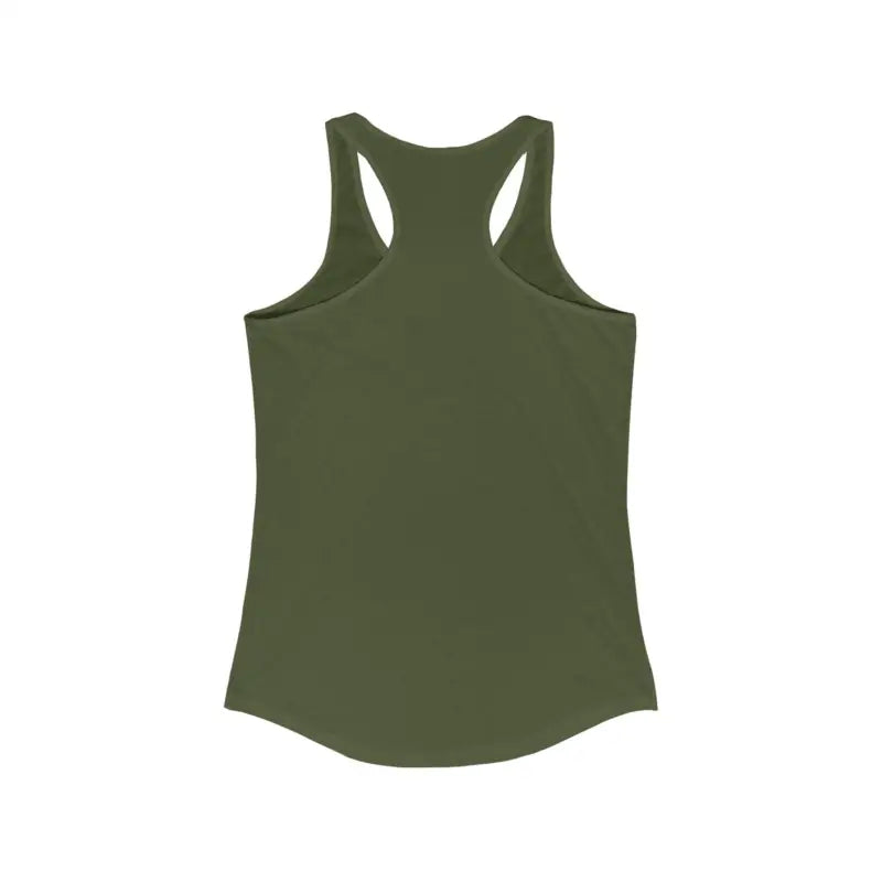 Olive green Rhode Island Graphic Racerback Tank Top for stylish casual wear