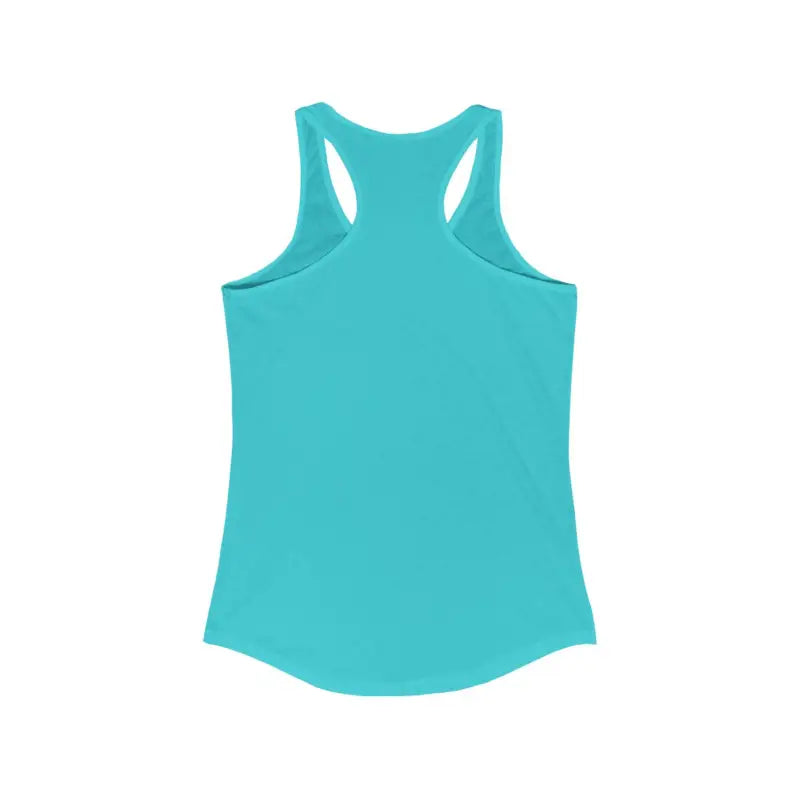 Turquoise Rhode Island Graphic Racerback Tank Top for stylish summer attire