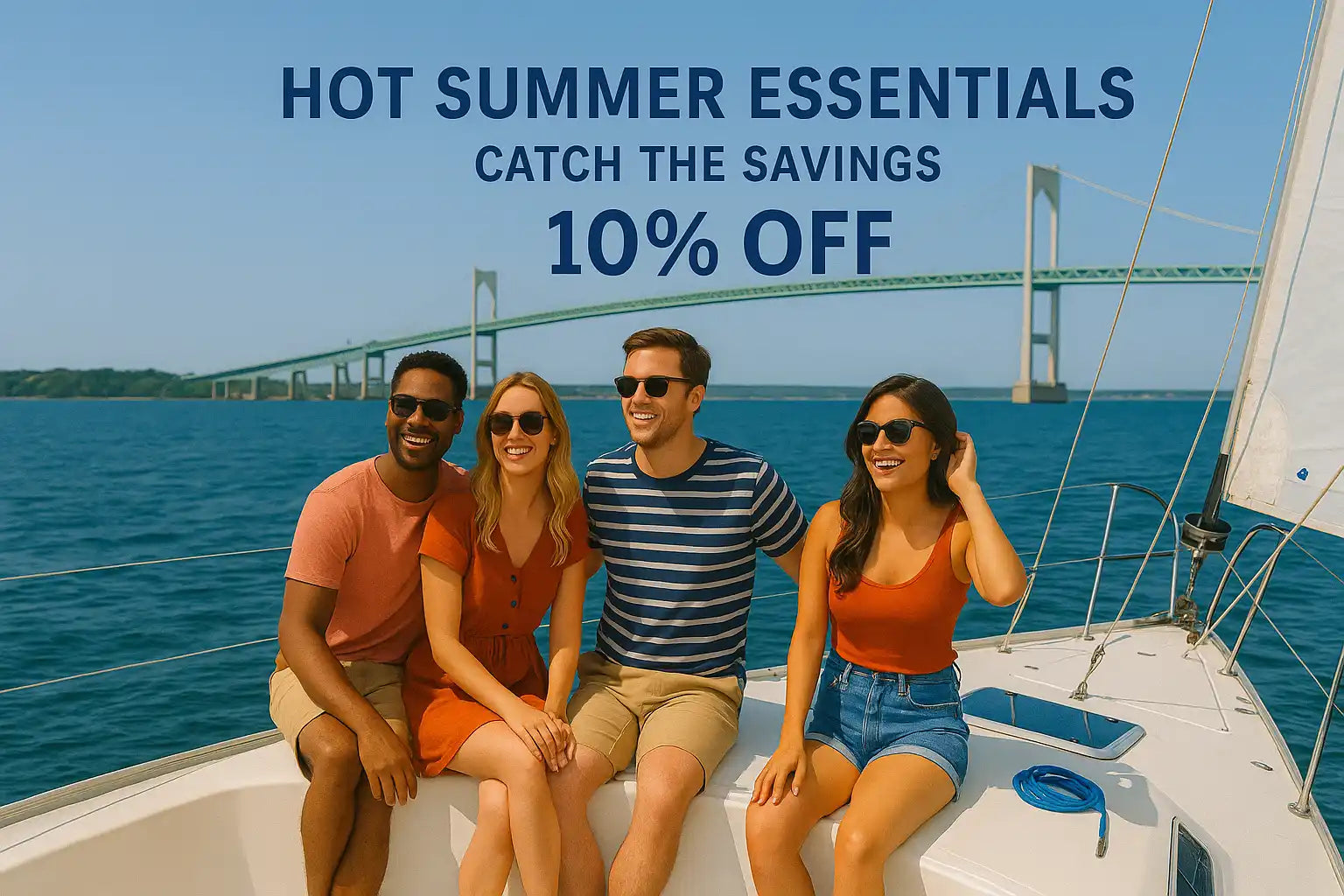 Sailboat with four people.