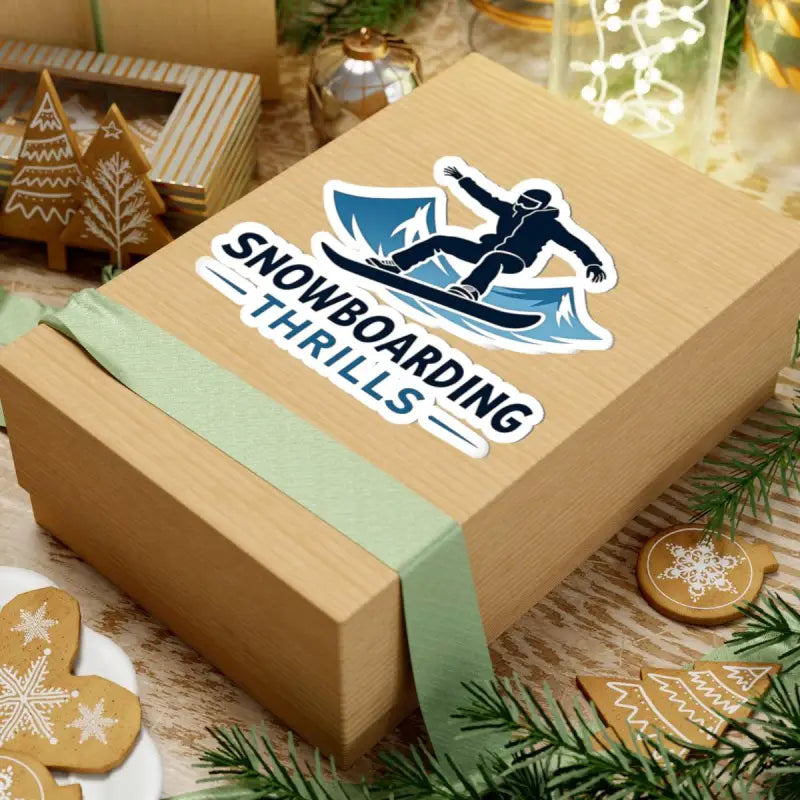 Gift box featuring Snowboarding Thrills Sticker for winter sports enthusiasts