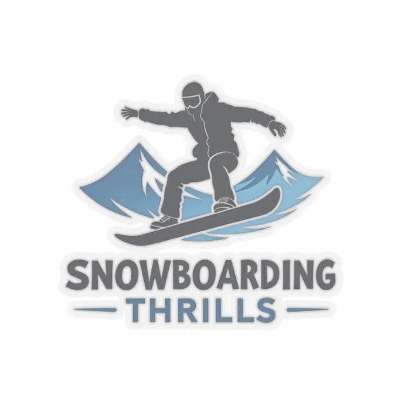 Snowboarding Thrills Sticker featuring a dynamic Snowboarding Thrills logo design