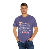 Stay Out Of My Business Unisex Garment Dyed T Shirt With Cartoon Graphics - Ocean State Styles