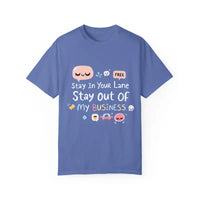 Stay Out Of My Business Unisex Garment Dyed T Shirt With Cartoon Graphics - Ocean State Styles