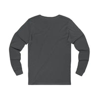 Dark gray unisex long sleeve T-shirt with crew neck for travel and adventure enthusiasts