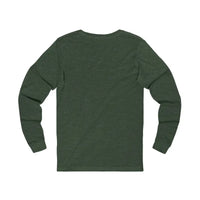 Dark green long-sleeve textured fabric T-shirt for travel and outdoor adventures