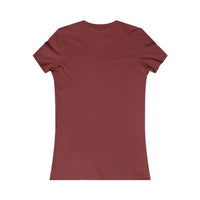 Women’s fitted short-sleeve floral print T-shirt in rich dark red maroon color