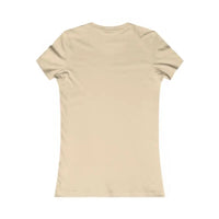 Light tan women’s short-sleeve fitted T-shirt with floral print from Women’s Flower Power collection