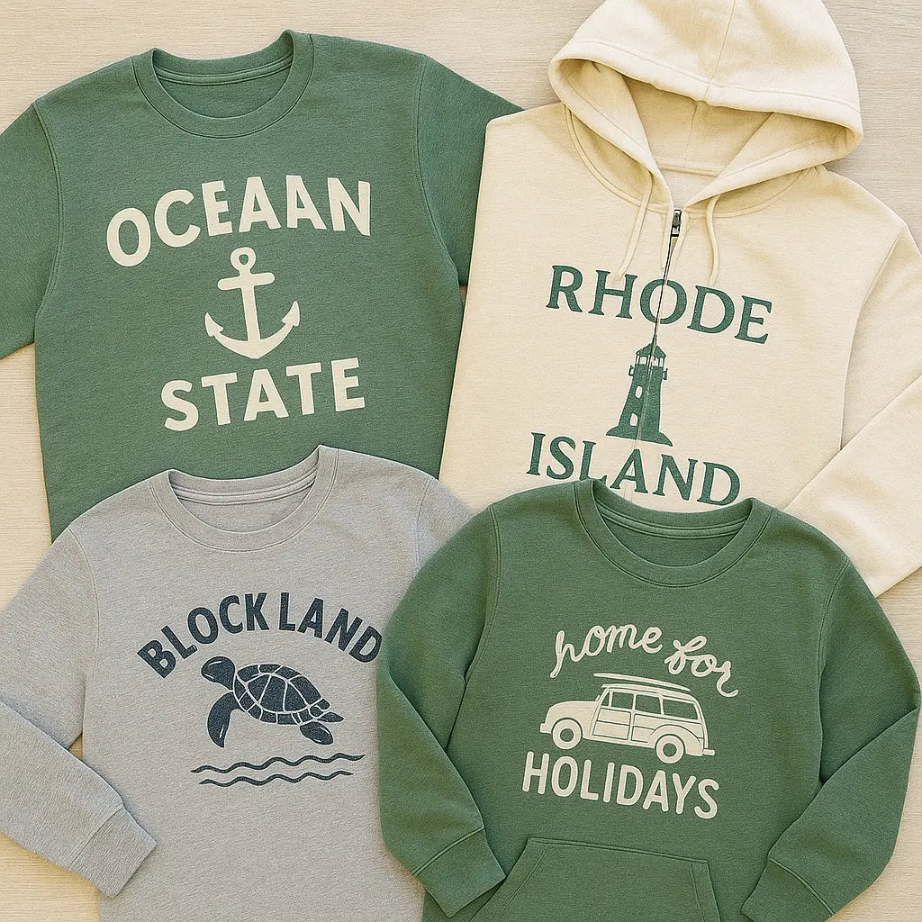 four different styles and designs of sweatshirts