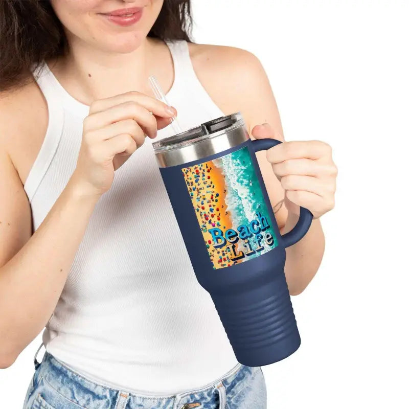 40oz Insulated Beach Life Travel Mug For Outdoor Adventures - Ocean State Styles