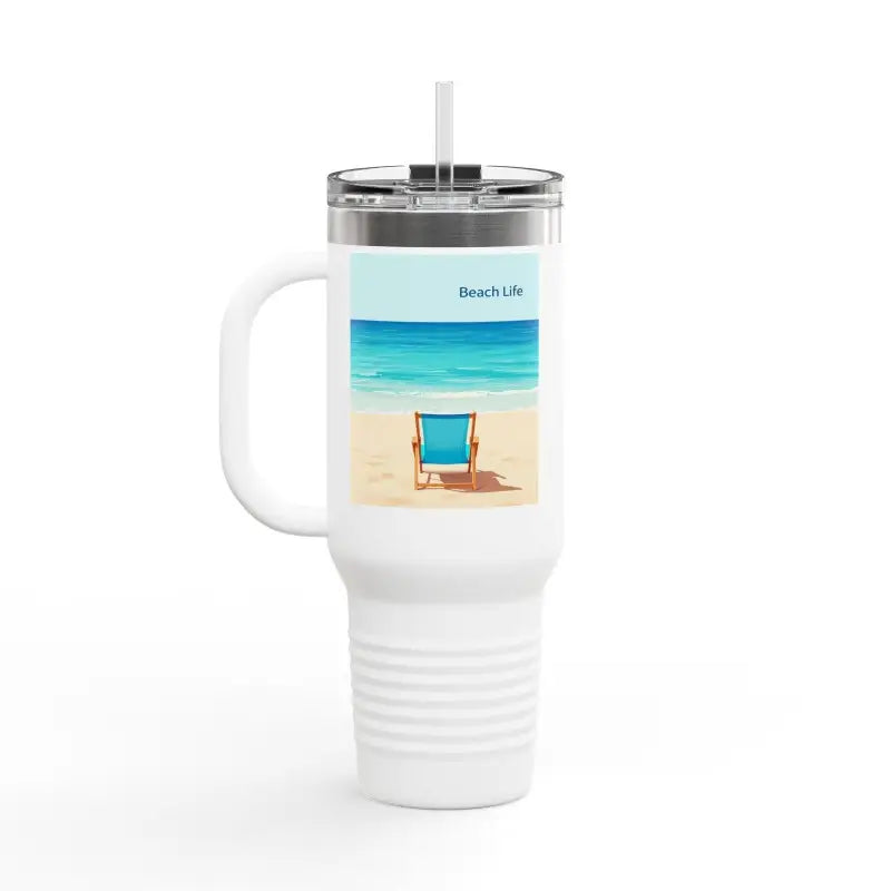 40oz Insulated Travel Mug Beach Life Design - Ocean State Styles