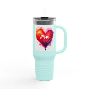 40oz Insulated Travel Mug with Heart Design for Love Mom Day - Ocean State Styles