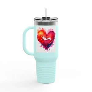 40oz Insulated Travel Mug with Heart Design for Love Mom Day - Ocean State Styles